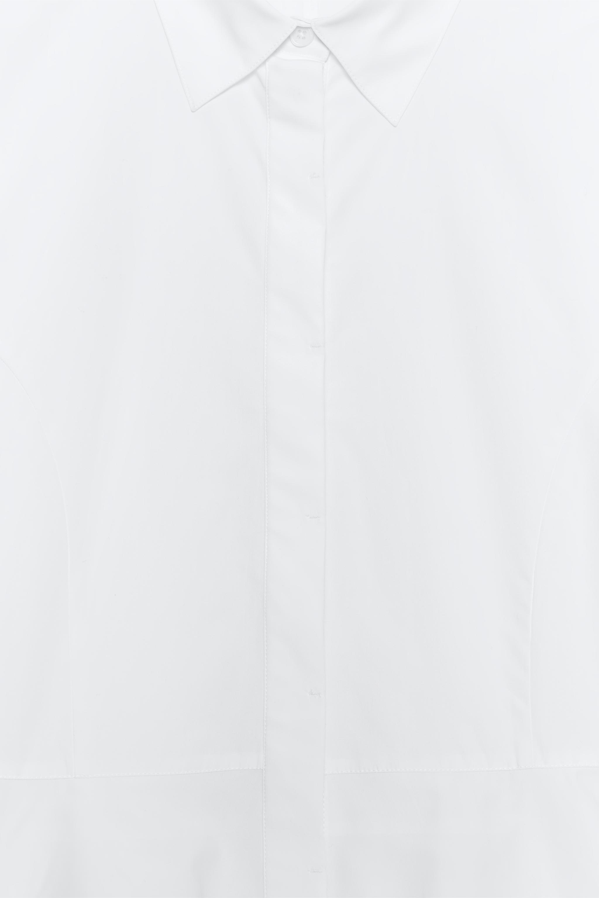 CHEMISE EN POPELINE À BASQUES